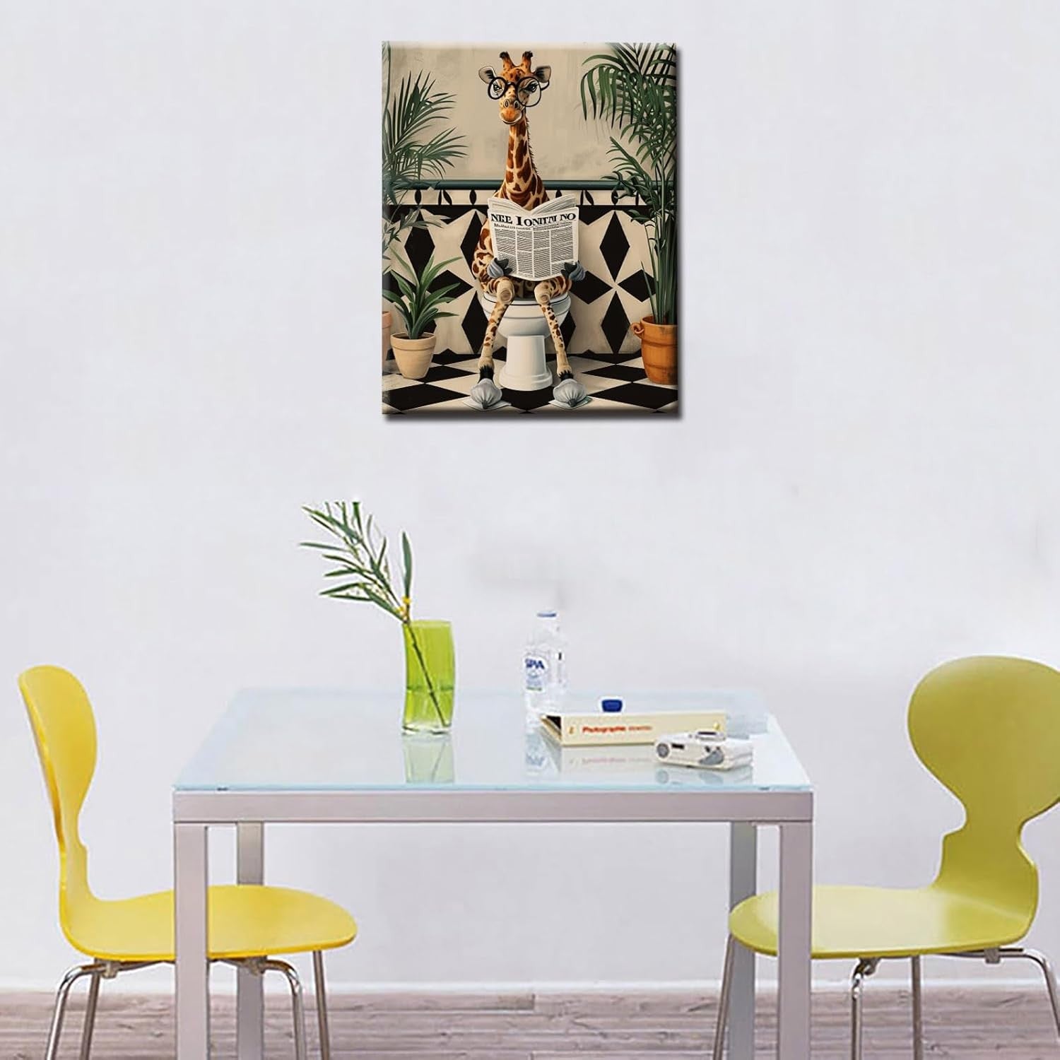 Cute Giraffe Canvas Wall Art Framed Funny Animal