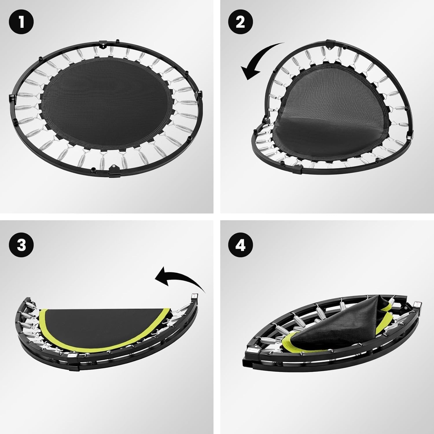 Heavy Duty Foldable Mini Trampoline Adjustable Handle Indoor Workout 220KG