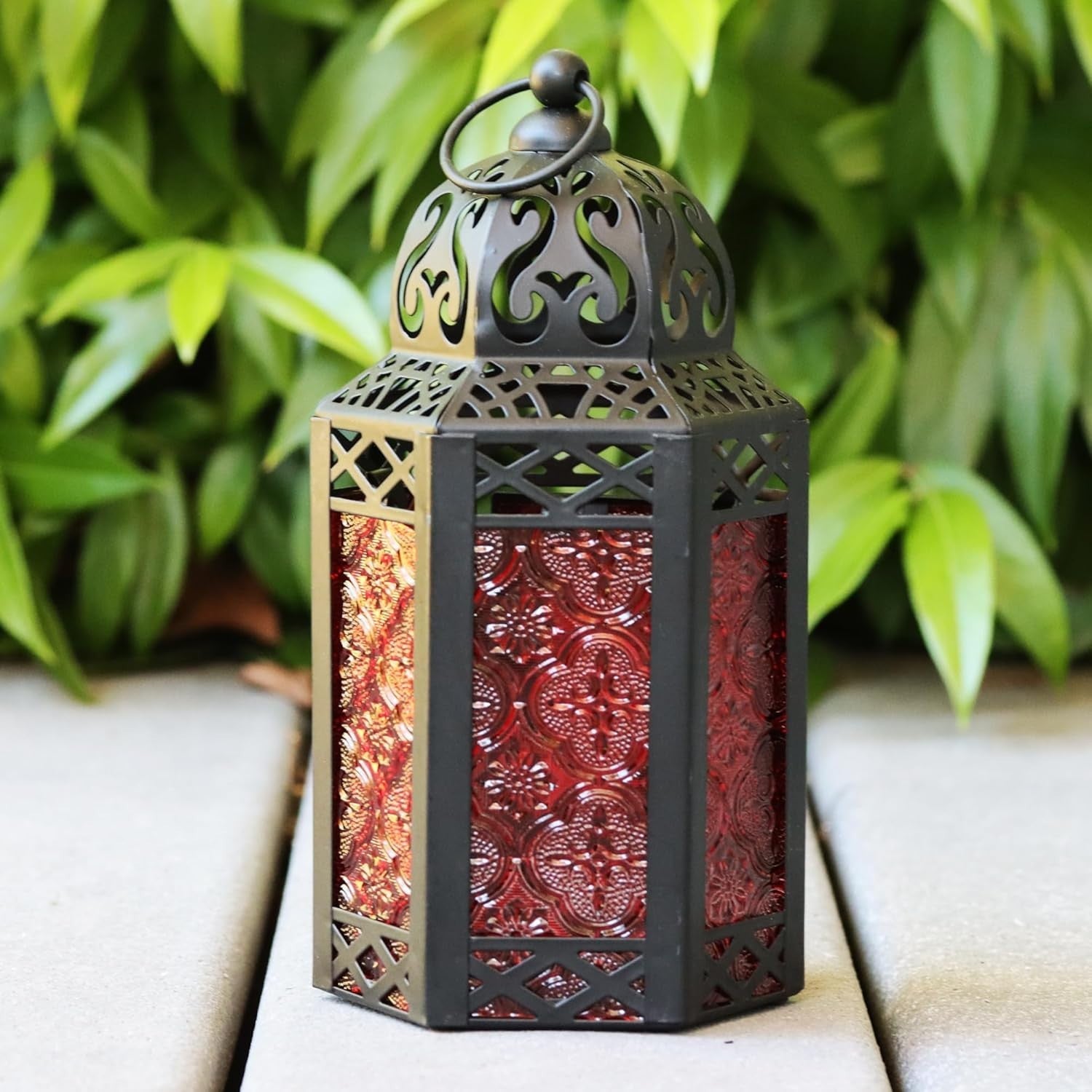 S Set of 3 Red Moroccan Candle Lanterns Home Decor
