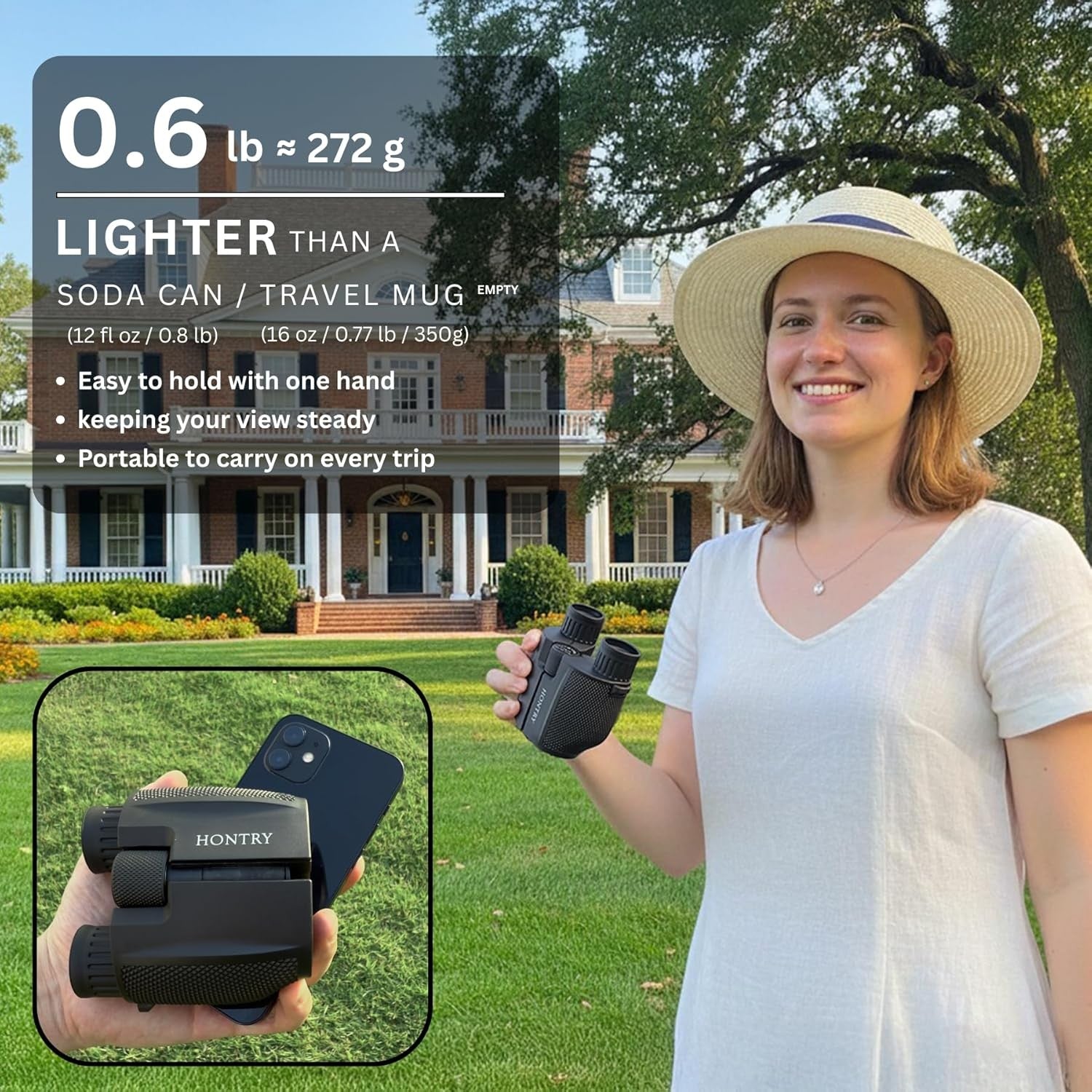 10x25 Compact Binoculars HD Lightweight Waterproof for Travel Bird Watching