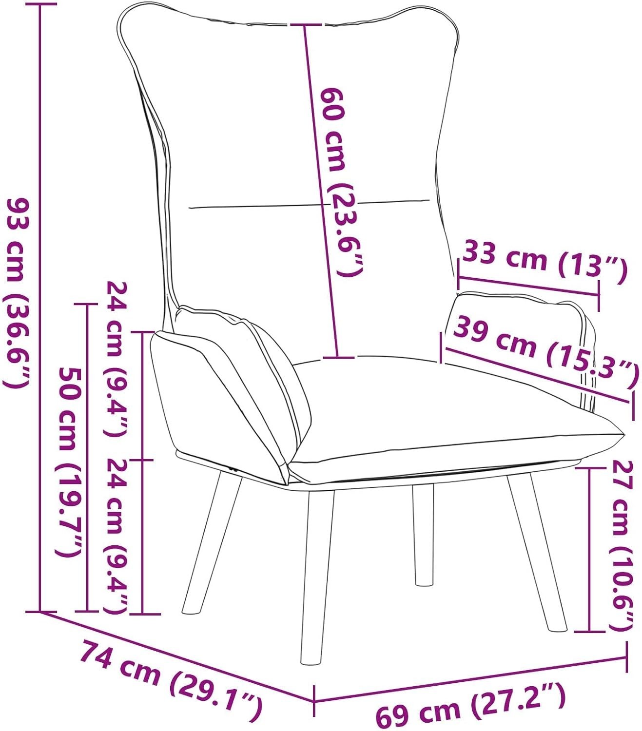 Ergonomic Wine Red Recliner Chair with Removable Cushion & Wooden Legs