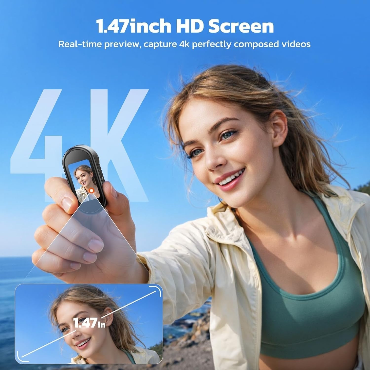 4K Mini Body Camera WiFi POV Action Cam w/64GB Magnetic Mount Kit
