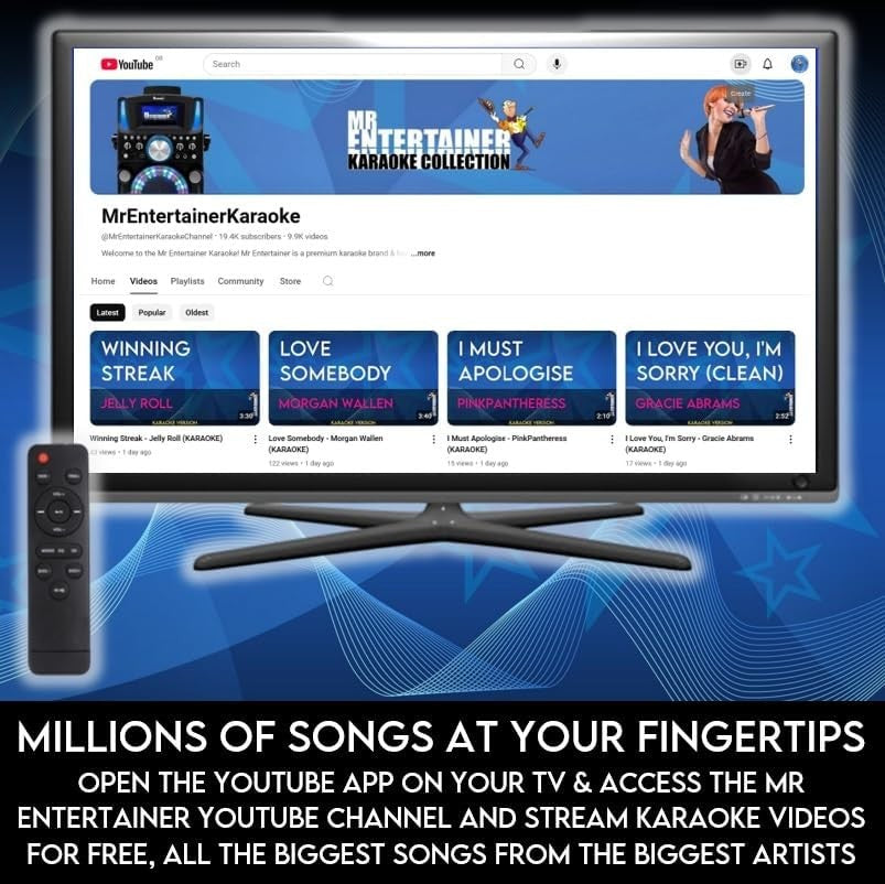 Karaoke Soundbar with 2 Wireless Mics All-in-One Party Speaker