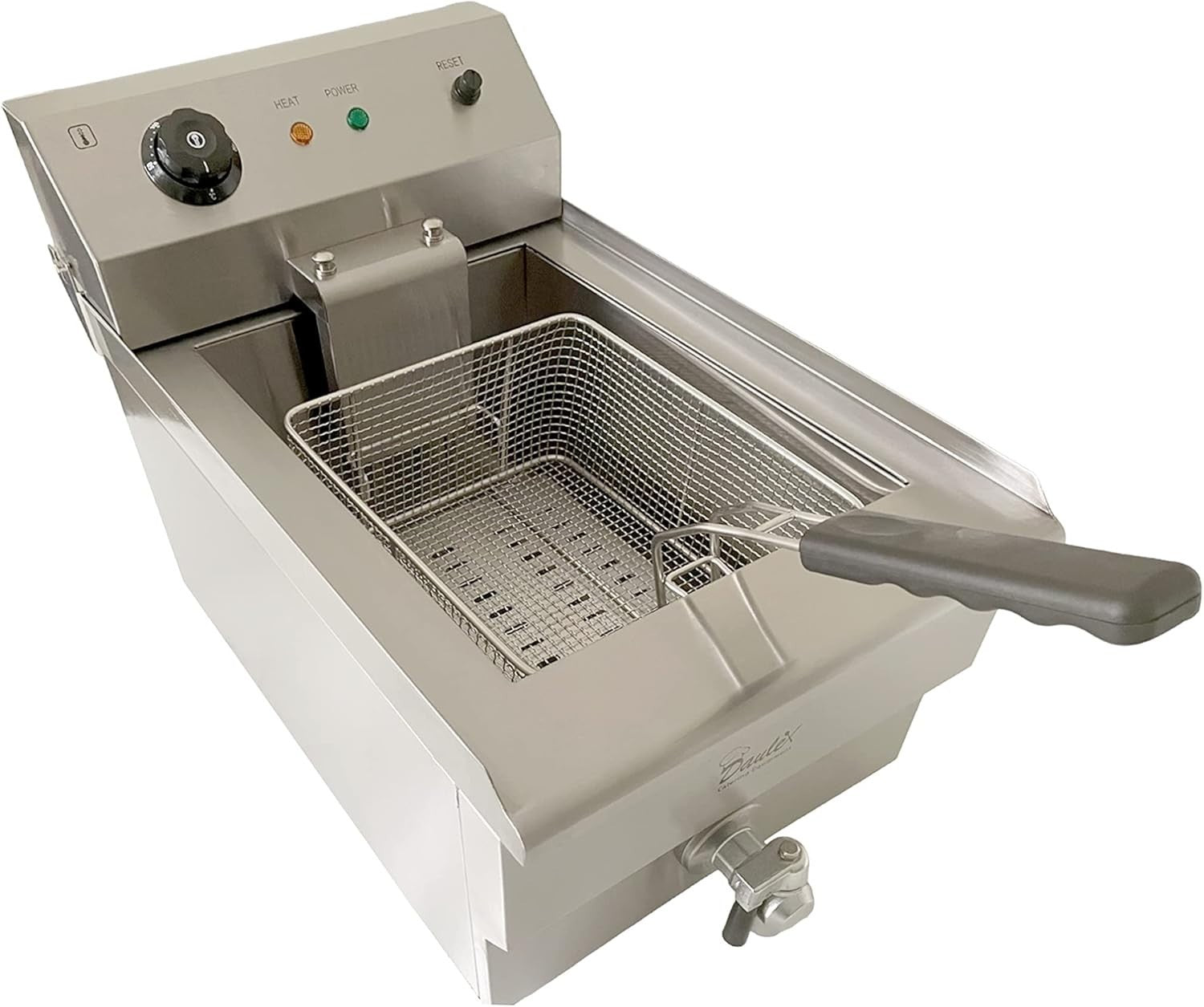 Commercial Electric Deep Fat Fryer 19L 3000W Stainless Steel Drain Tap