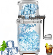 Manual Ice Crusher Hand Crank Ice Shaver Slush Snow Cone Maker 1.25L