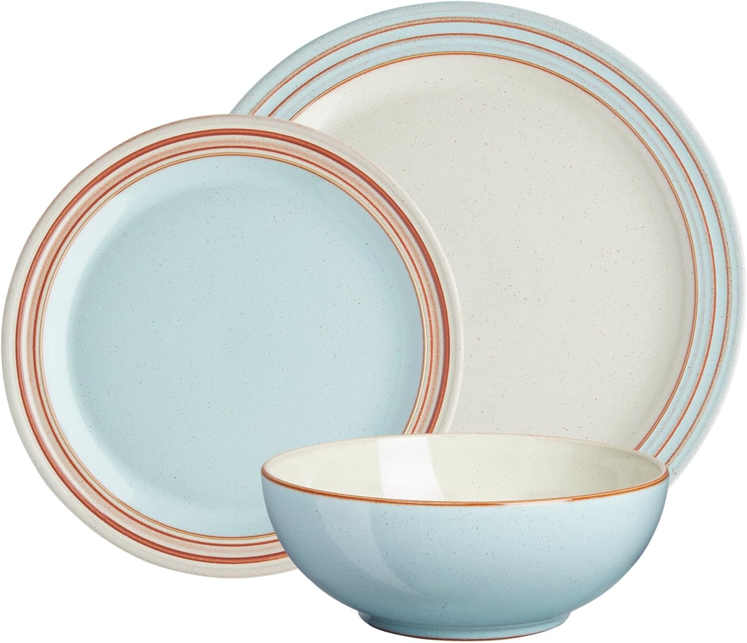 12pc Stoneware Dinner Set Plates Bowls Oven Microwave Dishwasher Safe