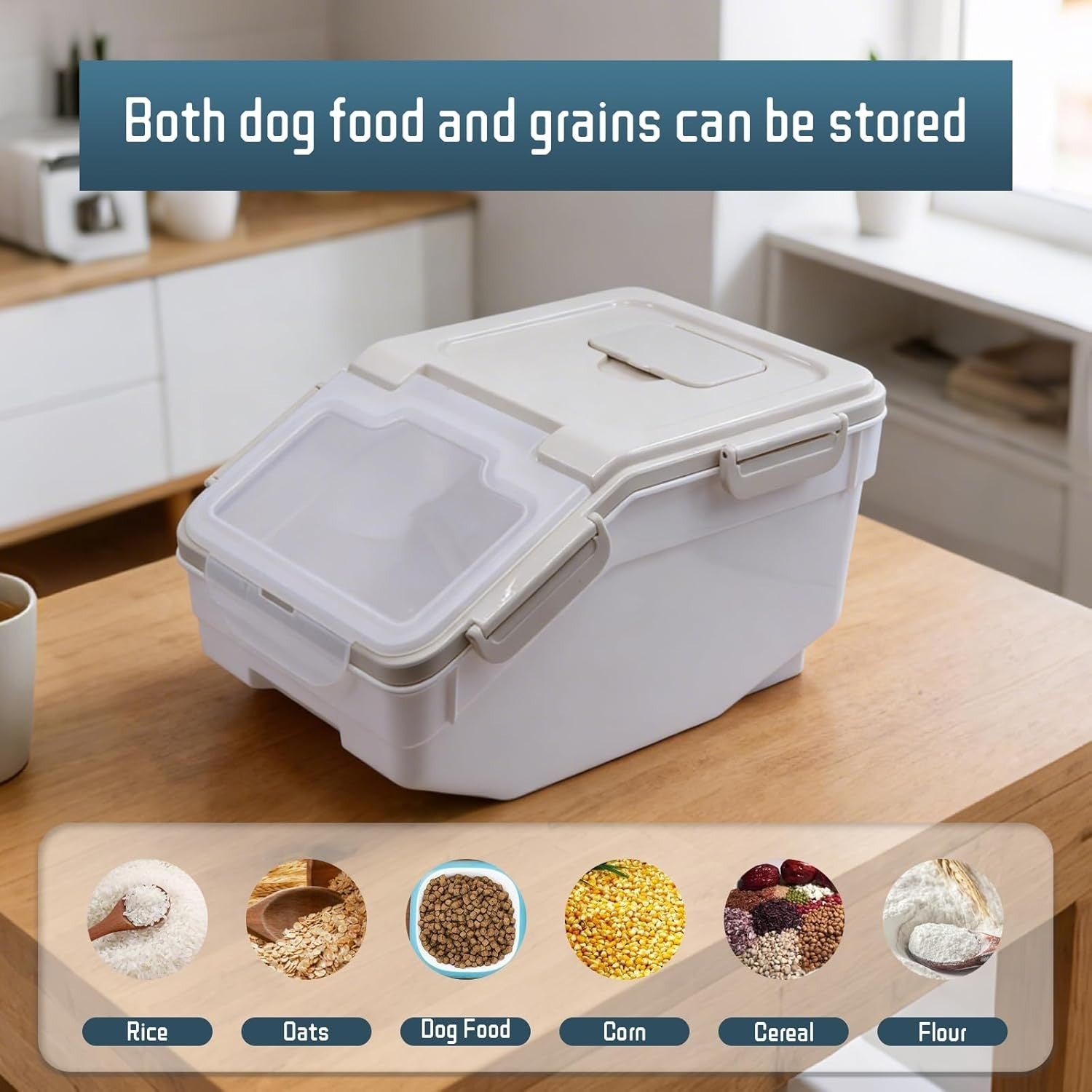5kg Airtight Rice Storage Container Pest Proof w Wheels & Cup