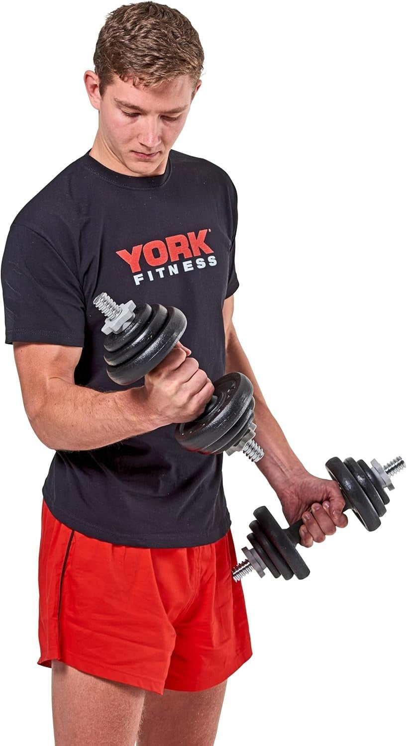 20KG Adjustable Cast Iron Dumbbells Spinlock Set Home Strength Training