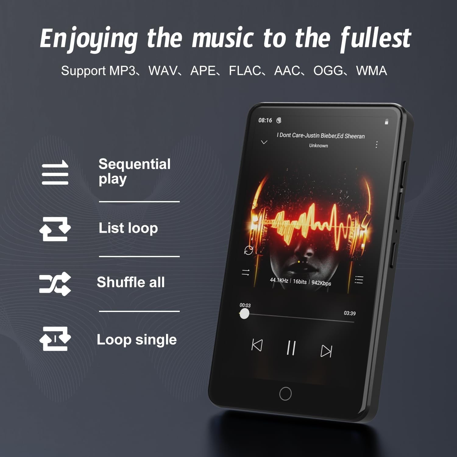 144GB MP3 Player WiFi Bluetooth MP4 Player Music Player for Kids