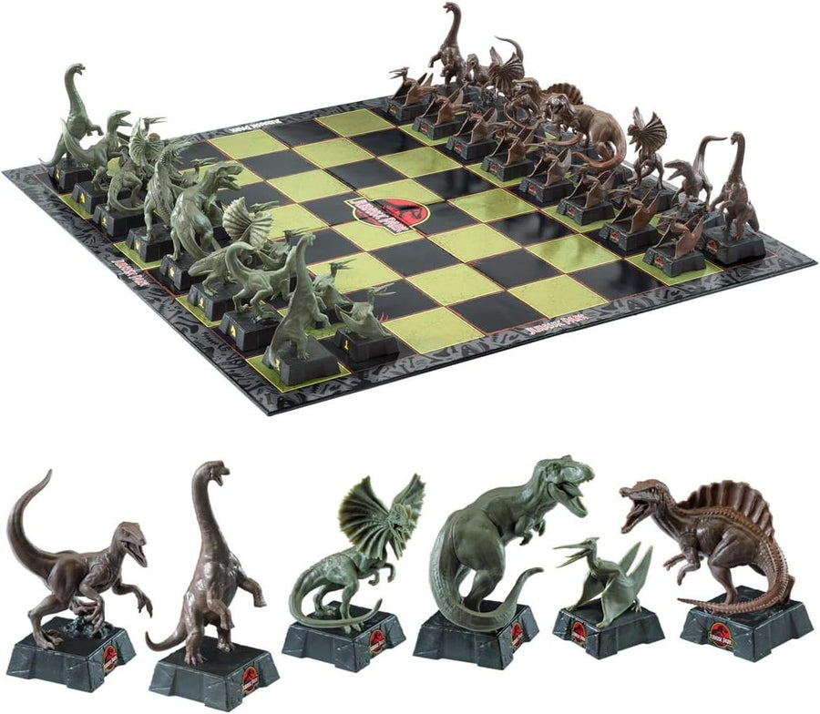 Jurassic Dinosaur Chess Set – 32 Detailed Dino Pieces & Display Board | Gift