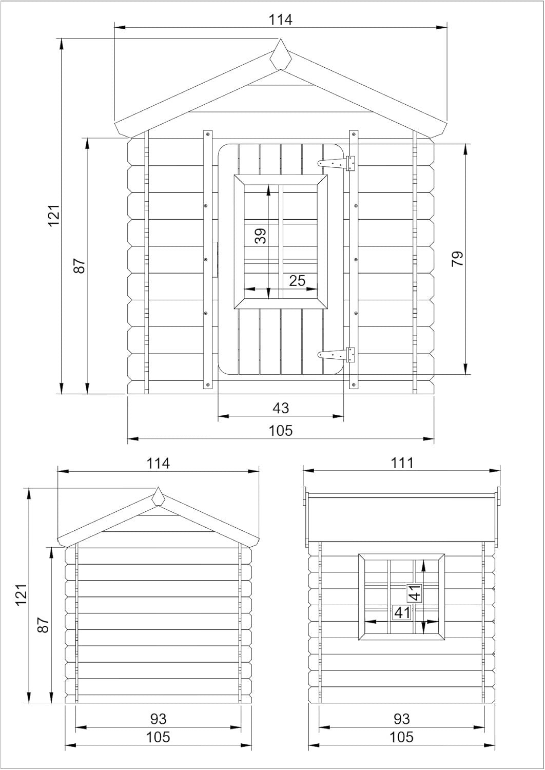 Wooden Kids Playhouse Outdoor Garden Wendy House Solid Wood