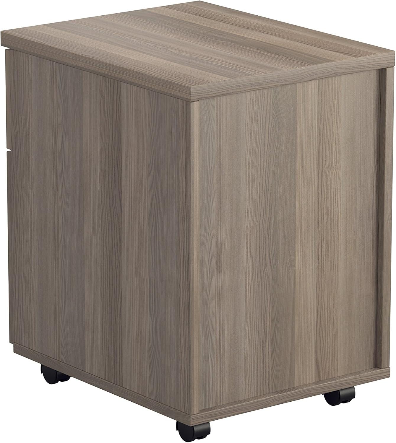 Lockable 2 Drawer Mobile Filing Cabinet Pedestal Office Storage Grey Oak