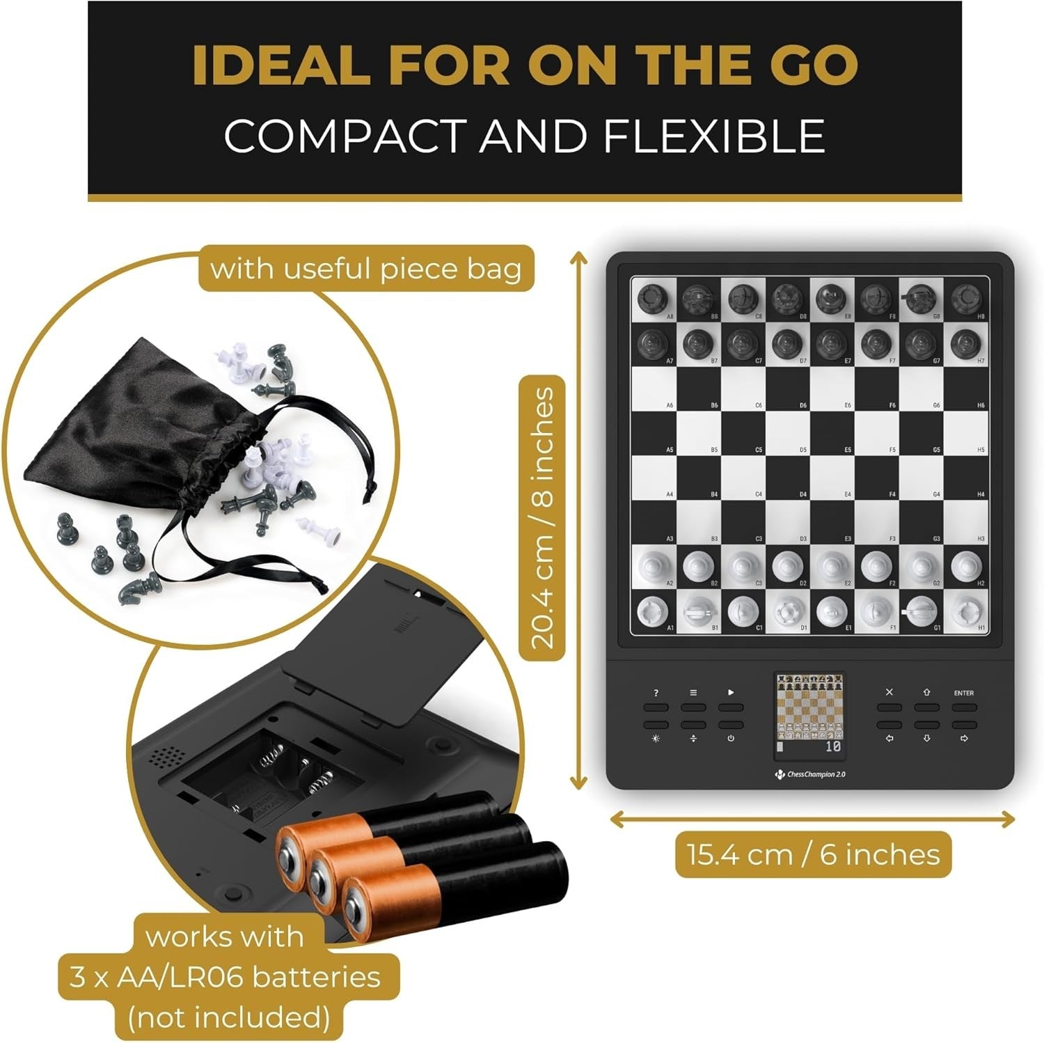 Electronic Chess Trainer Board with Tips, Move Suggestions & Mini Games