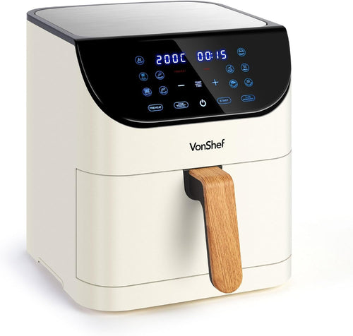 Large Air Fryer 6L | 10-in-1 Digital Display Fast Healthy Cooking Nordic Cream