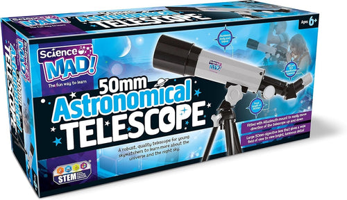 50mm Kids Astronomical Telescope 18x–90x Tripod Easy Beginner Space Scope