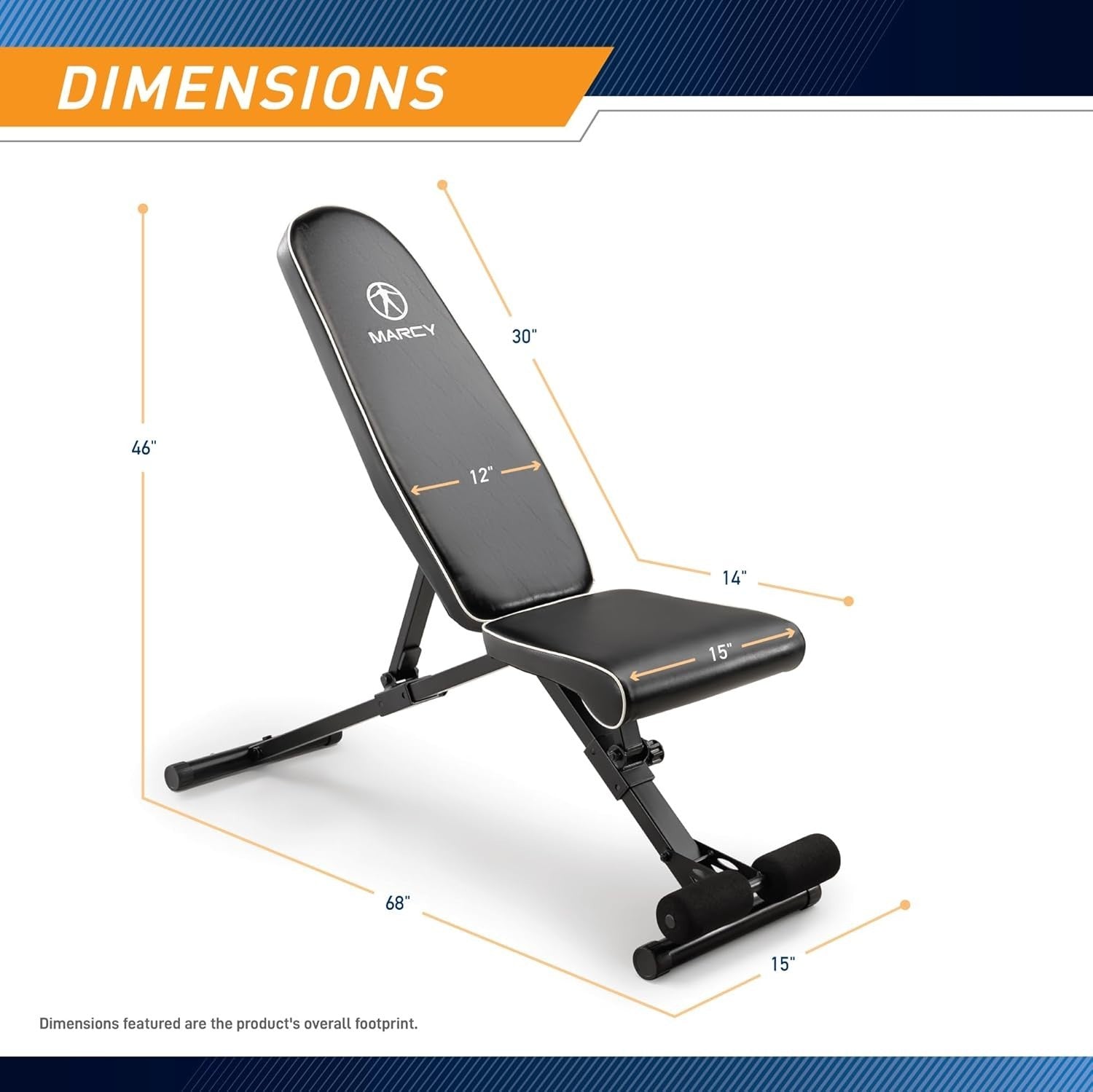 Assembly Free Adjustable Weight Bench Foldable 600lb Home Gym