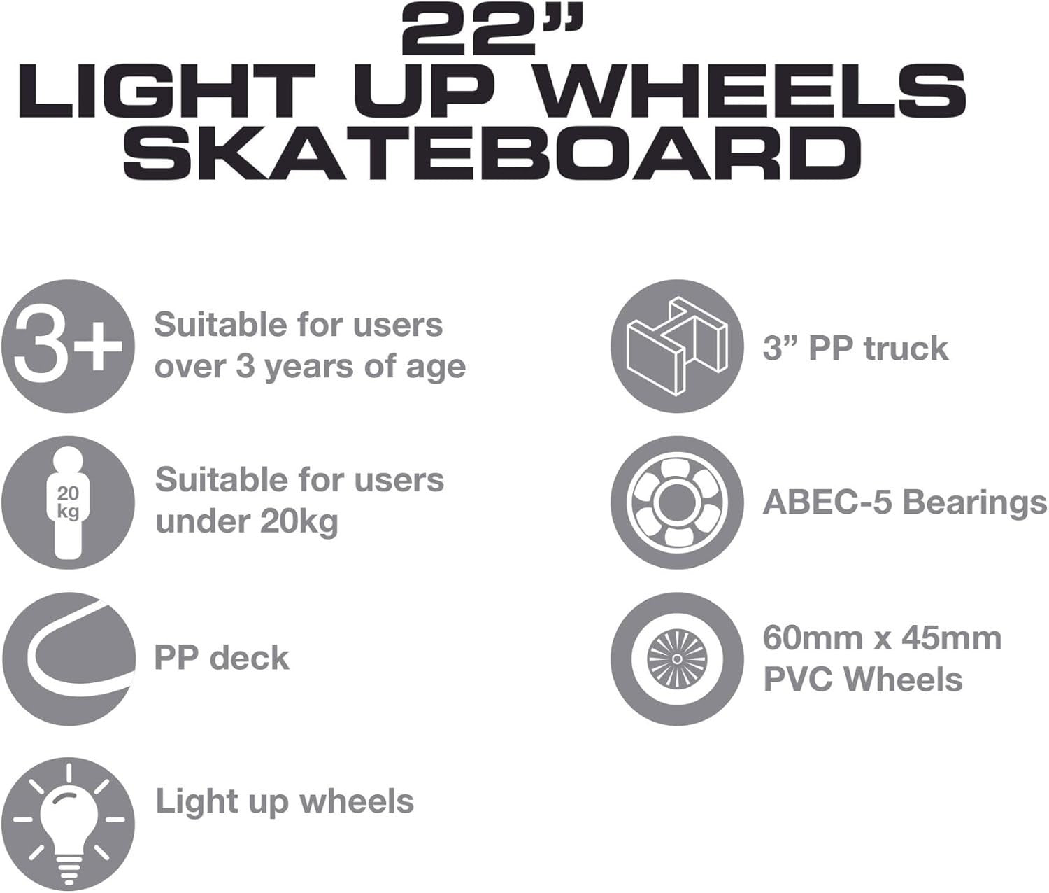 22" Purple Light-Up Mini Cruiser Skateboard | Kids Beginner Penny Board