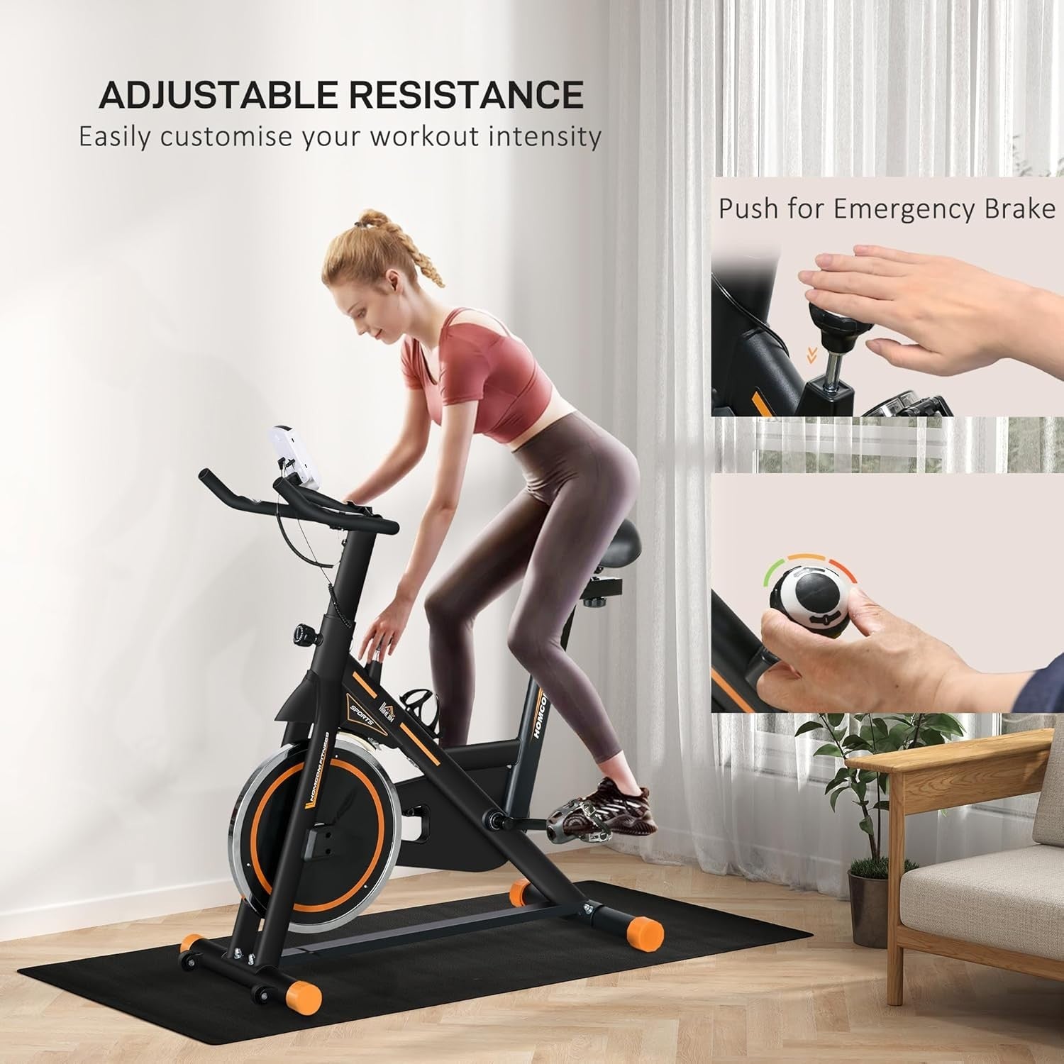 Indoor Cycling Exercise Bike 8kg Flywheel Quiet Belt Drive LCD Pulse Monitor