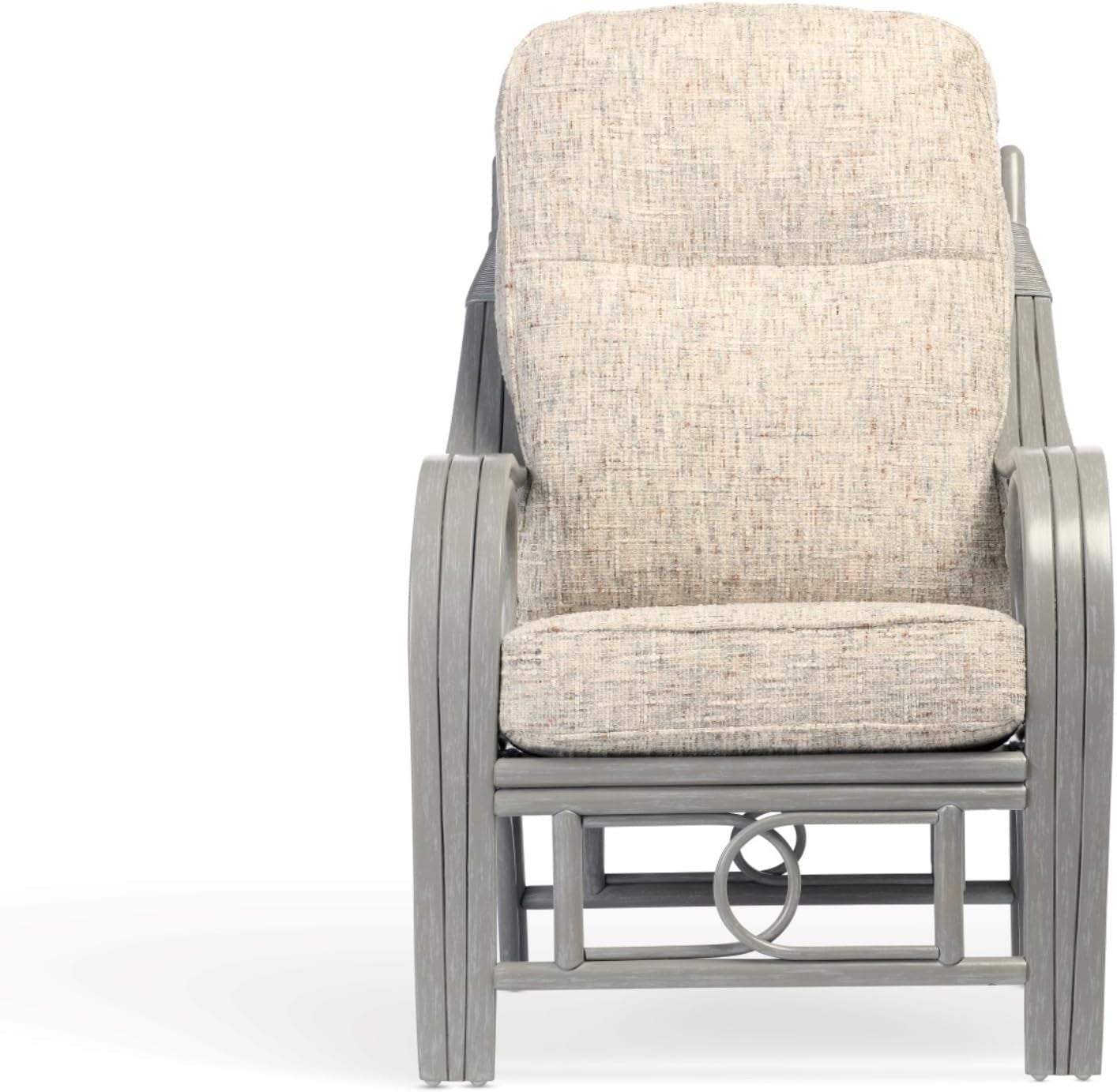 Grey Rattan Conservatory Armchair Indoor Cane Chair with Luxury Cushions