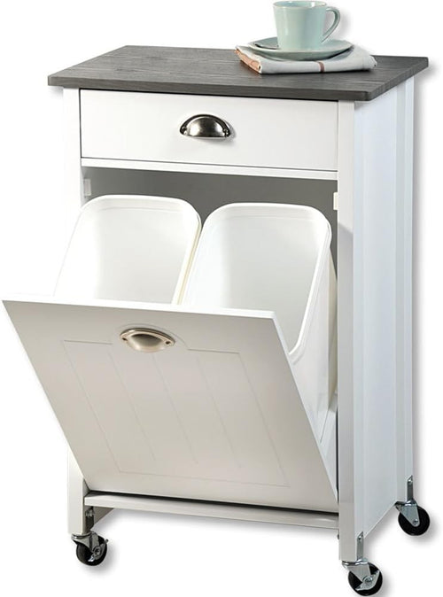 Kitchen Trolley Waste Recycling Bin Cabinet Drawer Wheels Space Saving