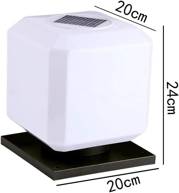 Waterproof Solar Column Lamp – Outdoor Garden Iron Post Light (Size S)