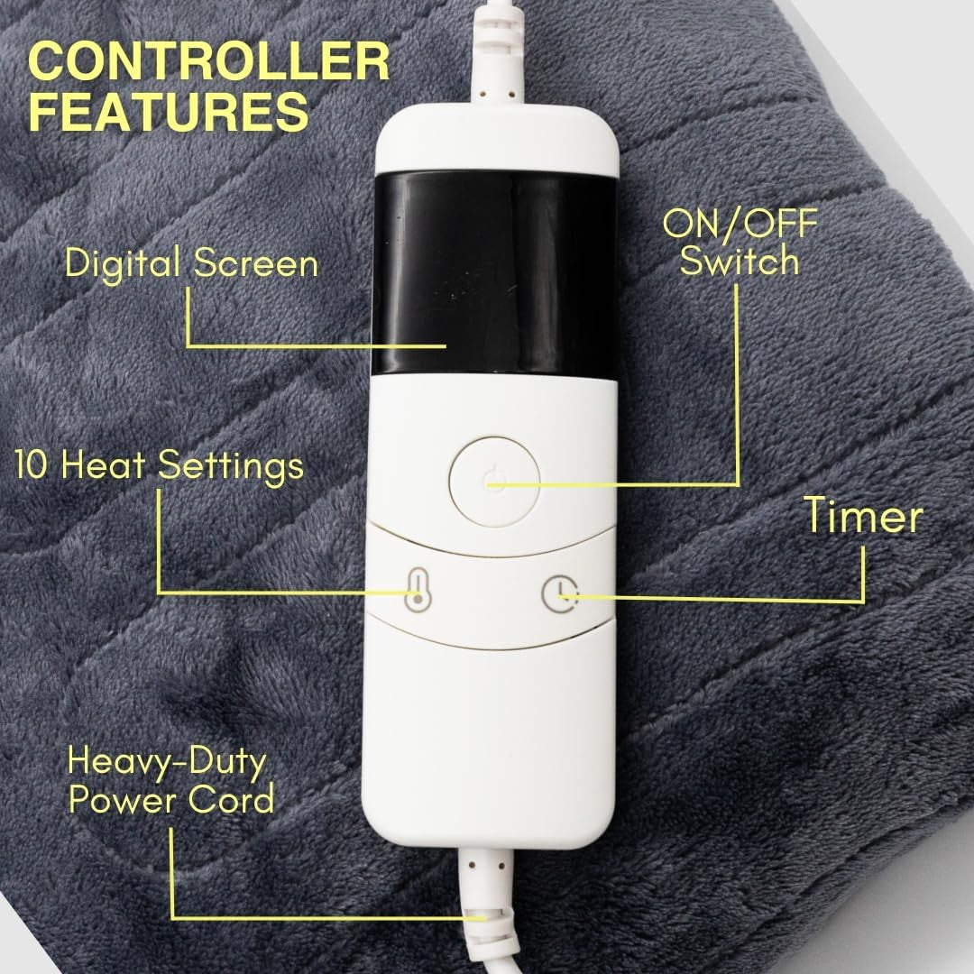 Electric Heated Throw Blanket 120x160cm 10 Heat Auto Shut Off Washable