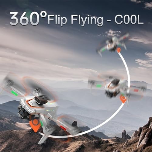 OBEST Dual Camera Drone with 4.3" LCD, Foldable RC Quadcopter, 2 Batteries
