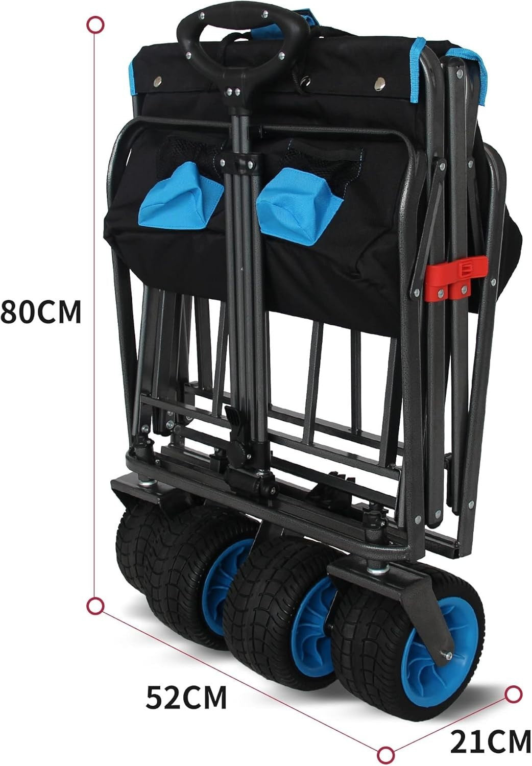 Heavy Duty Folding Wagon All-Terrain Cart 120kg Capacity Collapsible Trolley