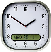 Large Day Date Wall Clock LCD Display Easy Read Calendar Clock for Seniors