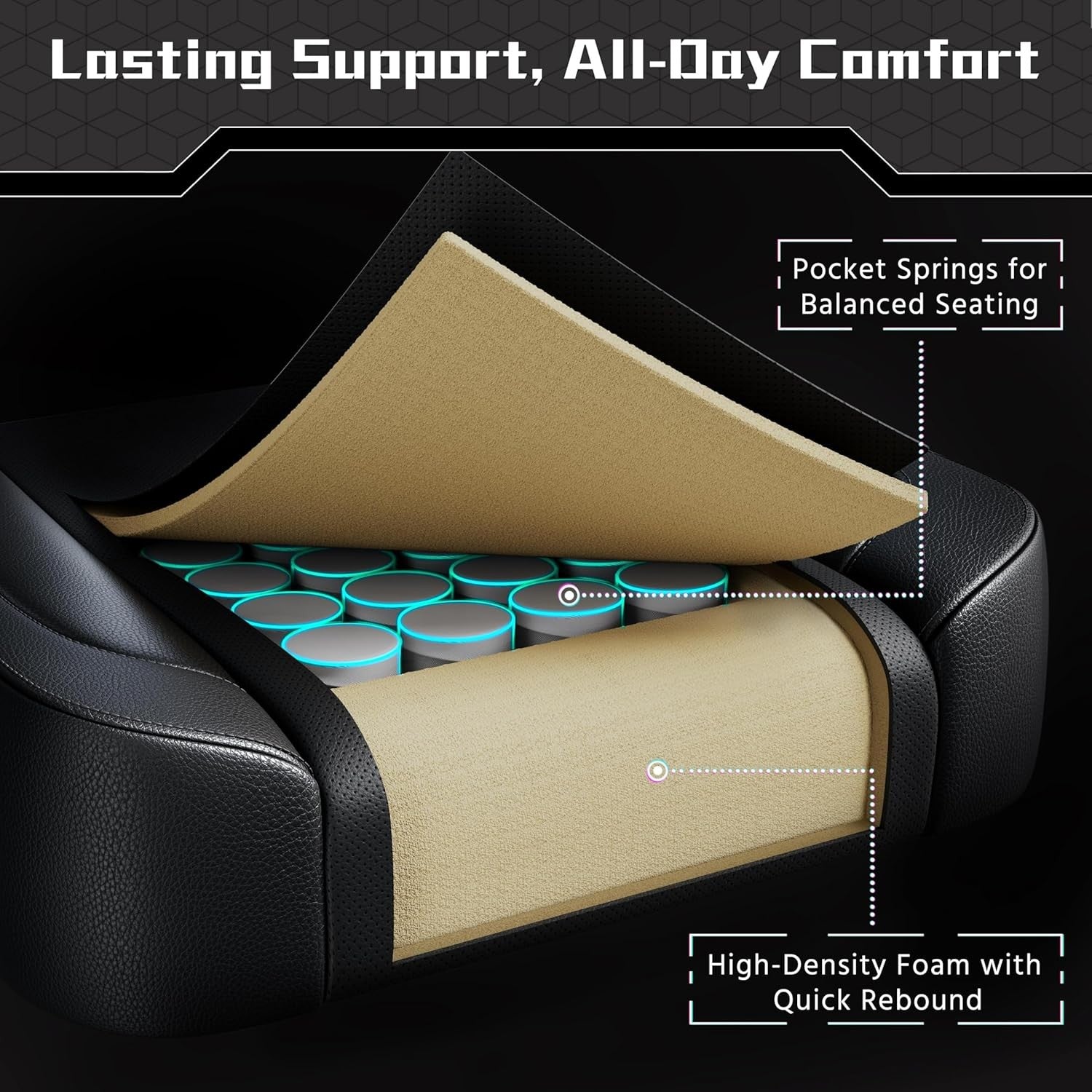 Ergonomic Gaming Chair with Footrest Massage Lumbar