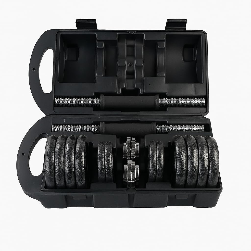 Adjustable Cast Iron Dumbbell Barbell Set 15–50kg Non Slip Home Gym