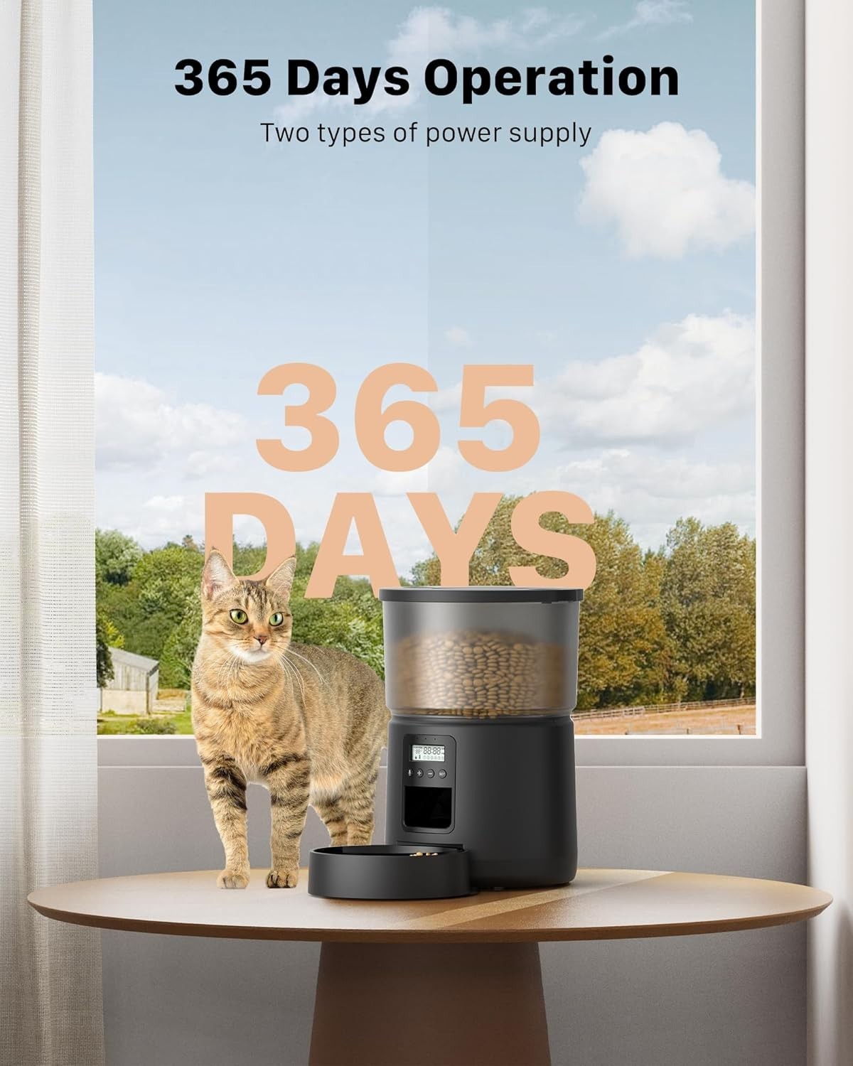 Automatic Cat Feeder 5L Timer Food Dispenser 6 Meal Voice Recorder Lock