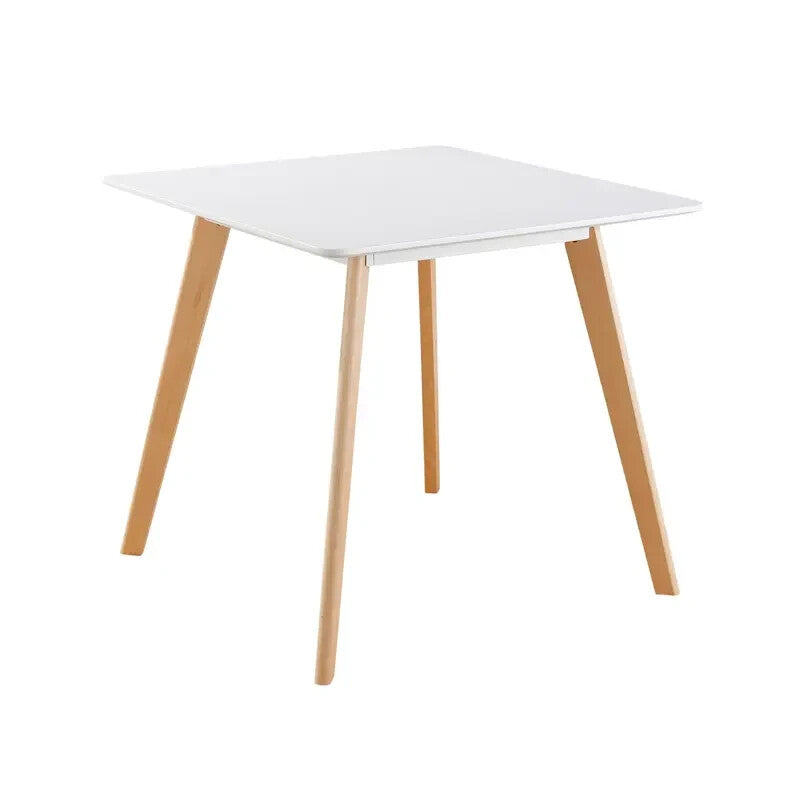 2 Seater Dining Table Set White MDF Top & Teal Chairs Modern Scandi Style