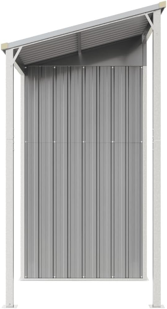 Metal Garden Shed 277x110.5x181cm Outdoor Tool Storage Extended Roof