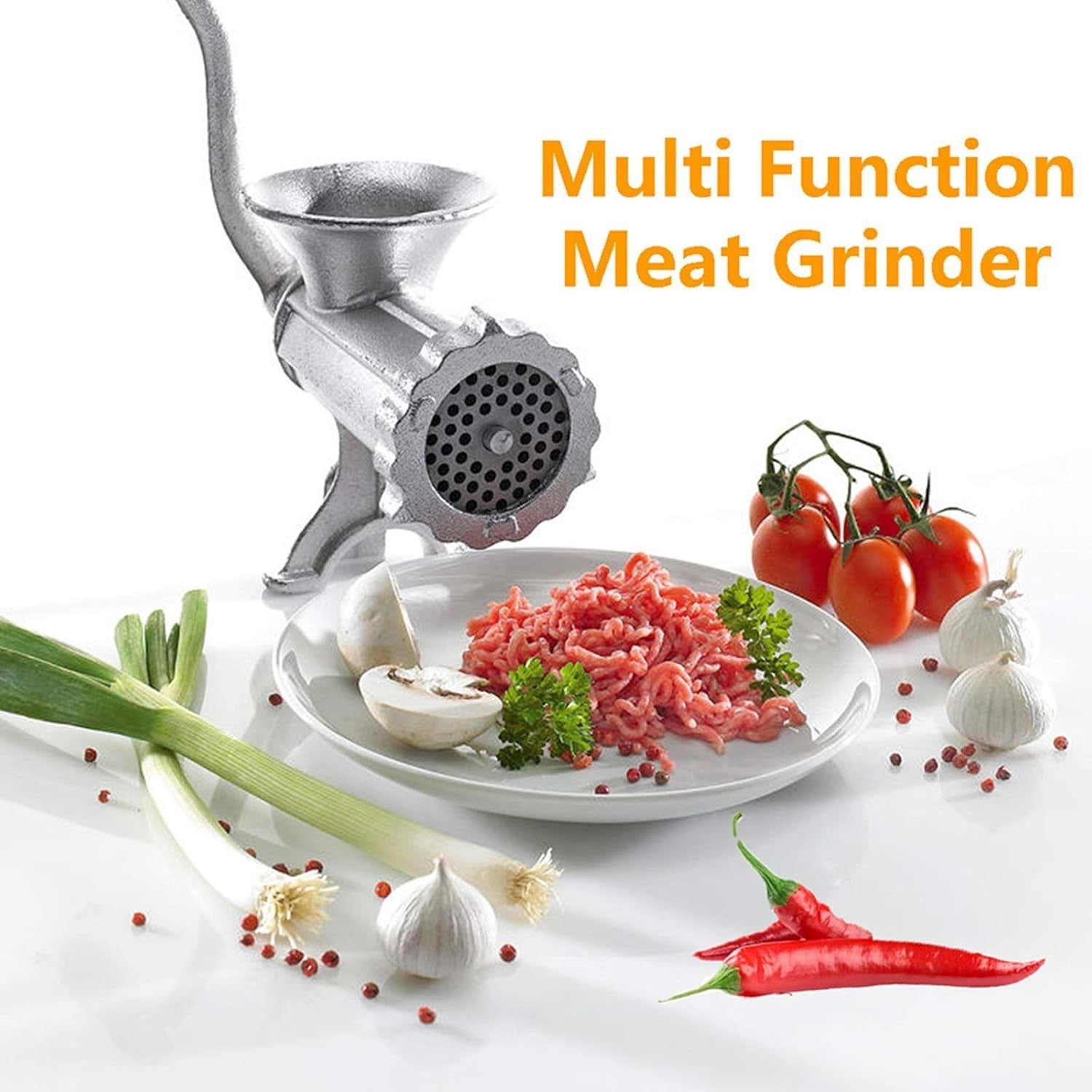 Manual Meat Grinder Sausage Stuffer Aluminium Mincer Table Clamp
