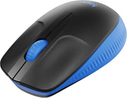 Full Size Wireless Mouse Blue USB 18 Month Battery Ergonomic