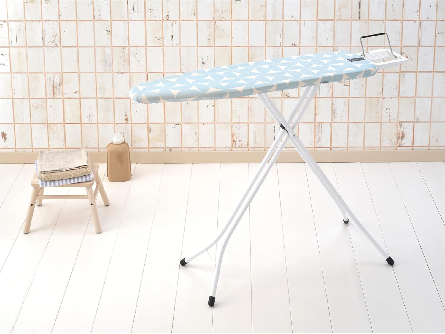 Compact Ironing Board 110x30cm Adjustable Height Steam Rest Foldable