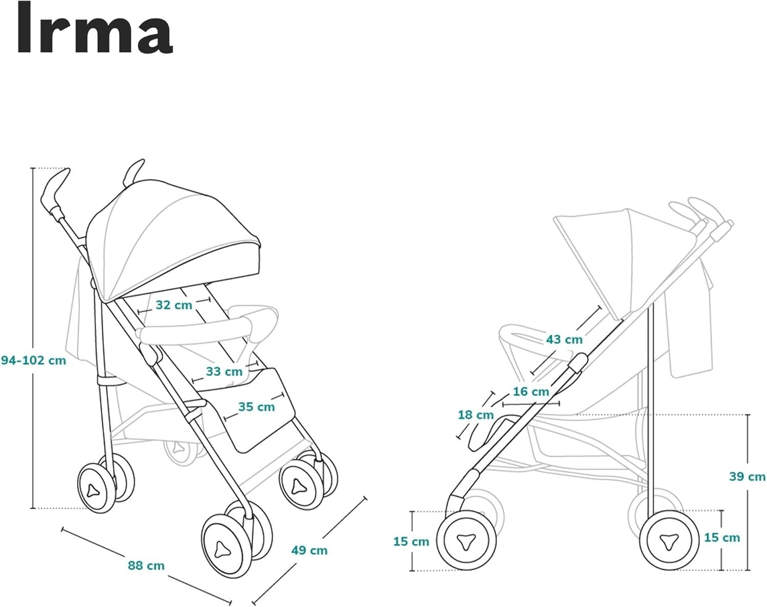Foldable Baby Pram Lie Flat, Rotating Handles, Lightweight 7kg Travel
