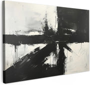 Abstract Black White Canvas Wall Art 30x20cm Framed Modern Print