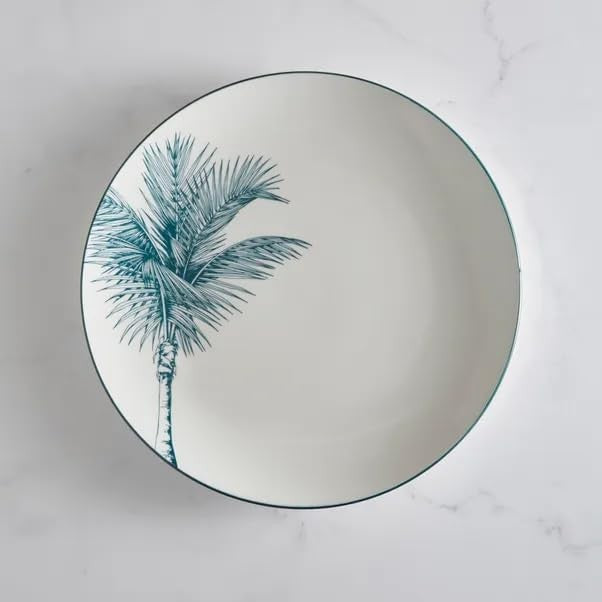12pc Porcelain Dinner Set Tree Design Plates Bowls Microwave Safe