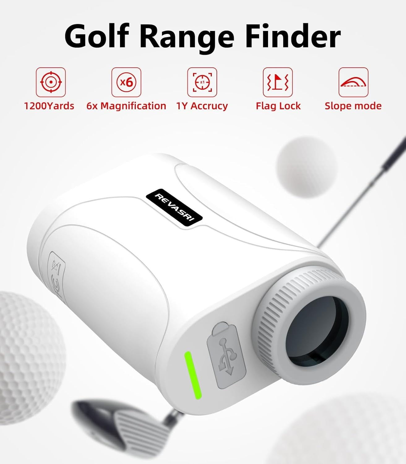 Golf Finder 1200 Yards Slope Flag Lock Vibration Rechargeable