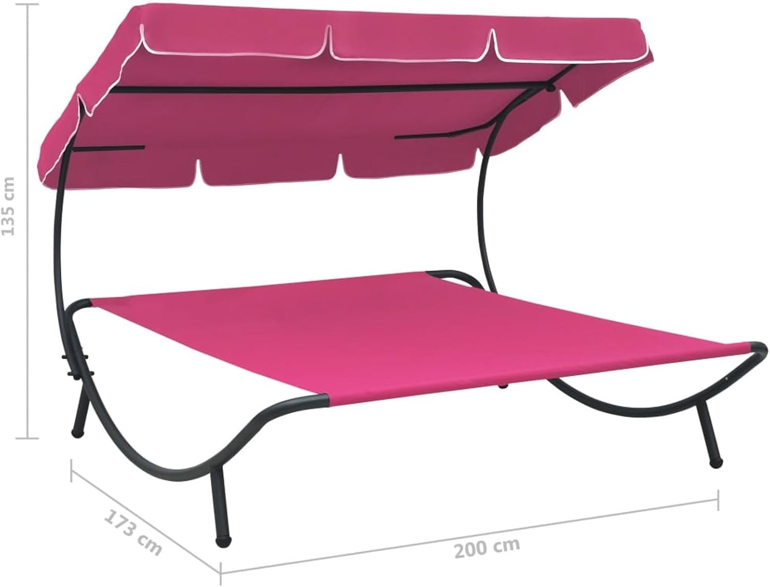 Waterproof Outdoor Double Lounge Bed with Canopy for Garden & Patio