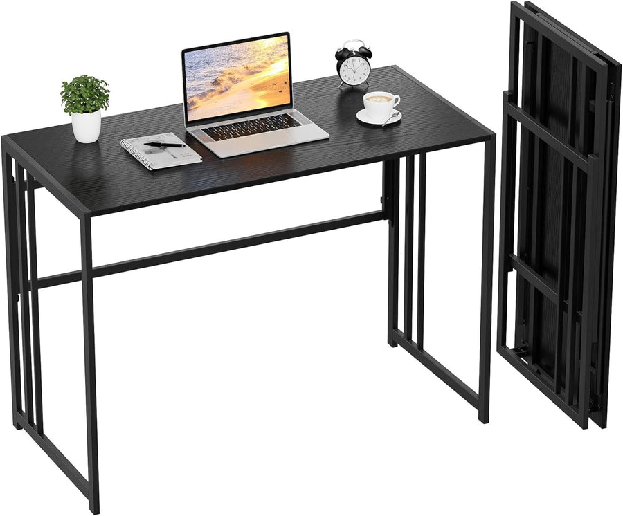 Folding Computer Desk 100x50cm No Assembly Writing Study Table Black