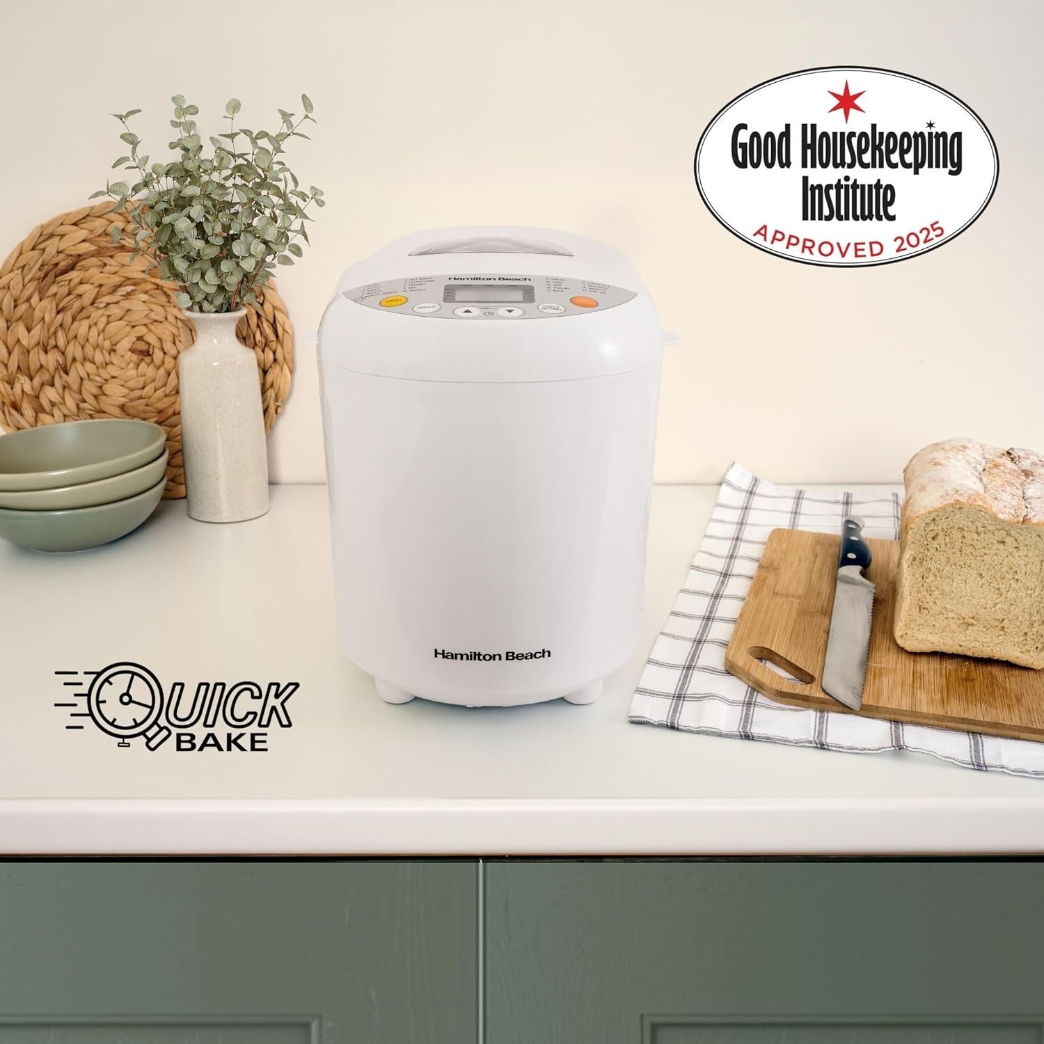 Bread Maker Machine 19 Programs Quick Bake Timer 3 Loaf Sizes Gluten Free White