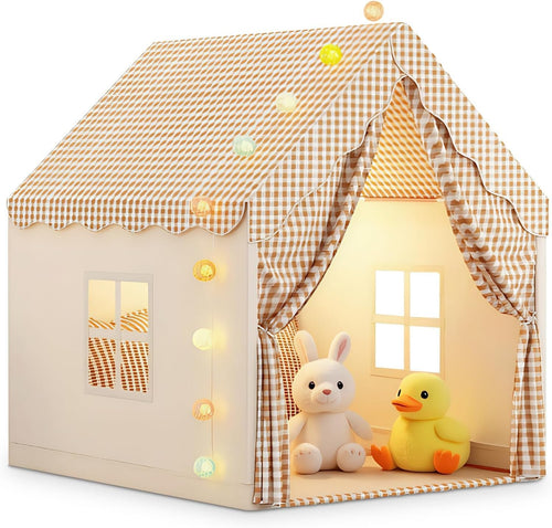 Neutral Kids Play Tent w Lights Foldable Indoor Outdoor Playhouse