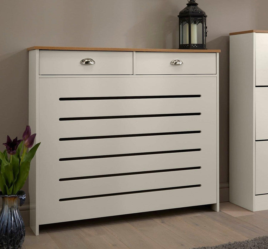 Cream Radiator Cover Cabinet with Storage Drawer Modern MDF Unit