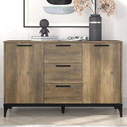 Oak Sideboard Cabinet 2 Door 3 Drawer Storage Unit Adjustable Shelves
