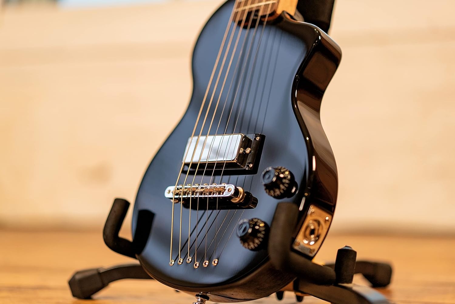 Mini Electric Guitar 3/4 Travel Size Black Beginner Kids Adults