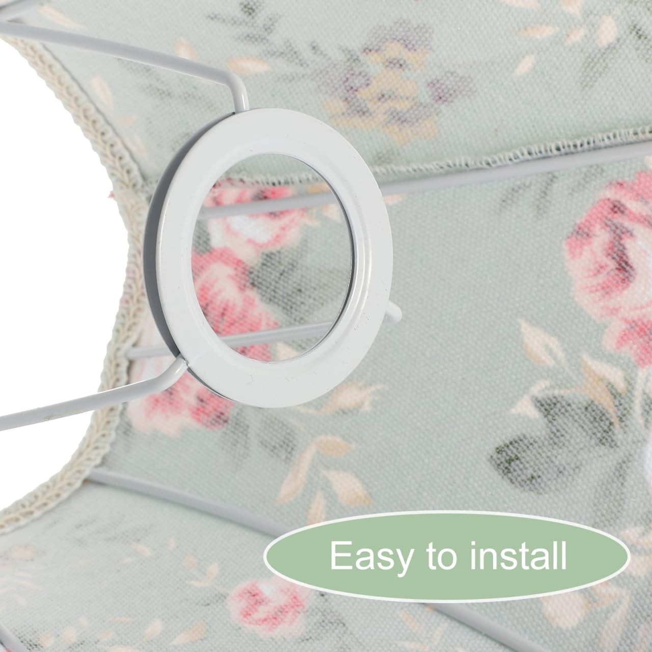Victorian Retro Lamp Shade Fabric Pearl Tassel Floral E27 Palace Style
