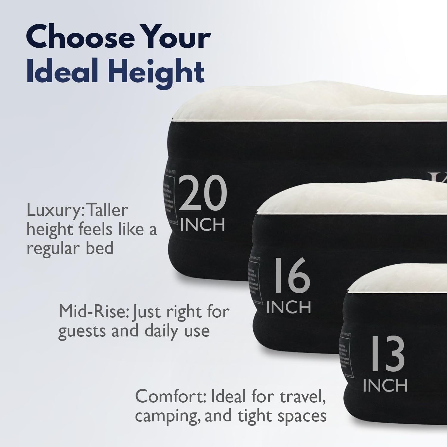 Full-Size Plush Air Mattress with Built-In Pump – Luxury Inflatable Bed